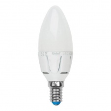 Лампа светодиодная Uniel E14 7W 3000K матовая LED-C37 7W/WW/E14/FR PLP01WH UL-00002413