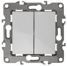 Переключатель двухклавишный ЭРА 12 10AX 250V 12-1106-01 Б0014663