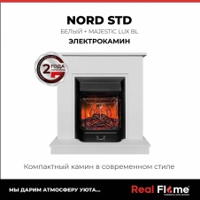 Электрокамин RealFlame Nord WTM с очагом Majestic Lux Black без пульта